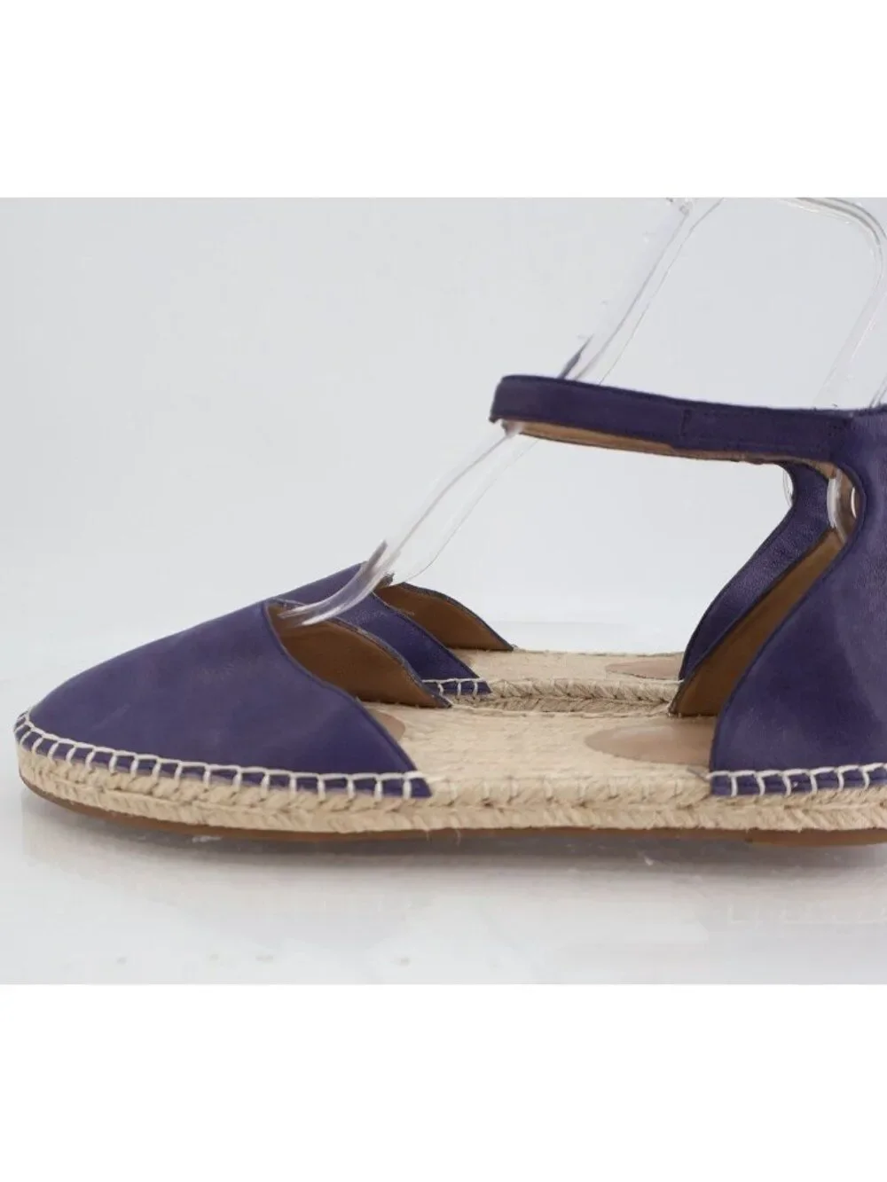 Eileen Fisher Women Lala Espadrille Flat Size 11 Blue Purple Leather Ankle Strap